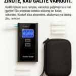 ClearDrive X7 PRO alkotesterio komplektacija su tvirtu kelioniniu dėklu ir kandikliais