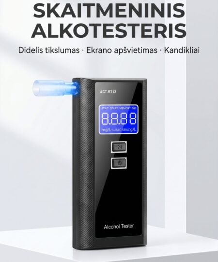 Skaitmeninis alkotesteris ClearDrive X7 PRO su ryškiu LCD ekranu ir tiksliais rodmenimis