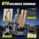 D1S LED 70W Dominator Series aušinimo sistema su keturiais variniais vamzdeliais ir masyvia aliuminio plokšte, skirta šilumos stabilumui