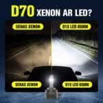 D1S LED ir xenon lempučių šviesos palyginimas naktį, 6500K balta šviesa