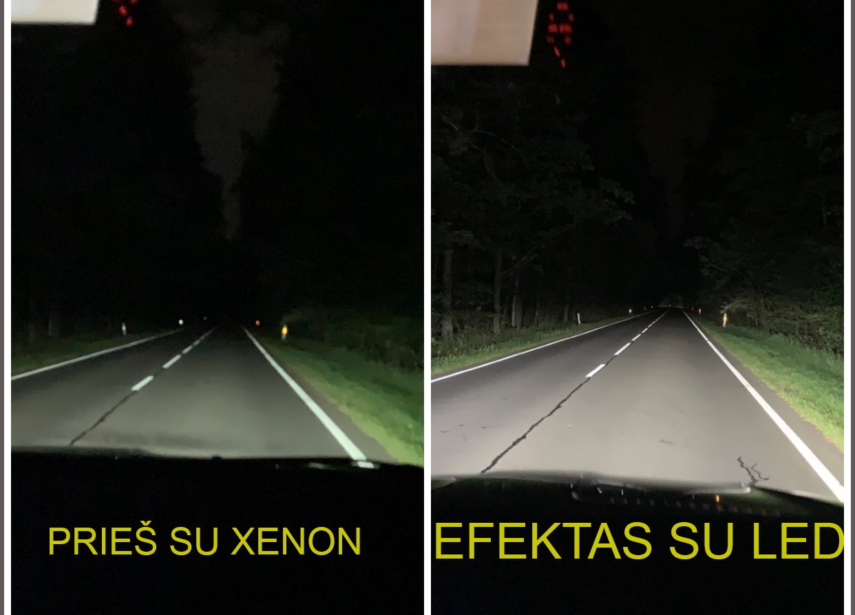 Kelio apšvietimo palyginimas: Sena Xenon vs Nauja LED