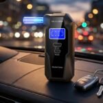 Alkotesterio sertifikavimo ženklai CE, ROHS ir FCC ant gaminio pakuotės ar korpuso.