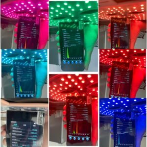 LED veido kaukės šviesos spektro ir galingumo (mW/cm²) matavimas profesionaliu spektrometru – tikslūs techniniai duomenys